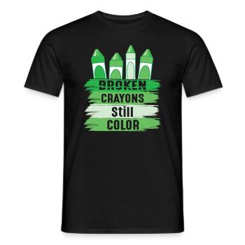 Zerbrochene Buntstifte färben immer noch die Unterstützung der psychischen Gesundheit - Männer T-Shirt - Schwarz - Vorne - AI Model Male 178 light (178cm)