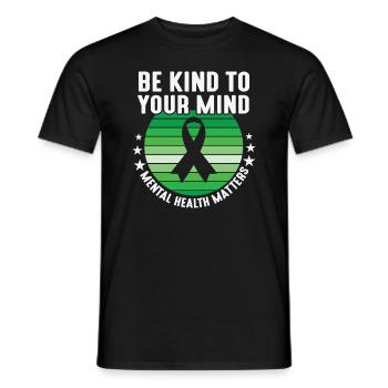 Sei freundlich zu deinem Geist Mental Health Matters Ribbon - Männer T-Shirt - Schwarz - Vorne - AI Model Male 178 light (178cm)