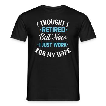 Je pensais prendre ma retraite, mais maintenant je travaille juste pour mon - T-shirt homme - noir - Devant - AI Model Male 178 light (178cm)