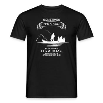 Manchmal ist es ein Fisch, manchmal ist es ein Summen, aber - Männer T-Shirt - Schwarz - Vorne - AI Model Male 178 light (178cm)