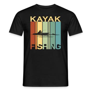 Kayak Pêche Pêche Pêcheur Rétro Vintage - T-shirt homme - noir - Devant - AI Model Male 178 light (178cm)