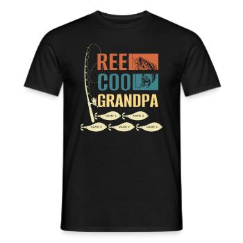 Reel Cool Opa Cool Opa Fischerei Zitate - Männer T-Shirt - Schwarz - Vorne - AI Model Male 178 light (178cm)