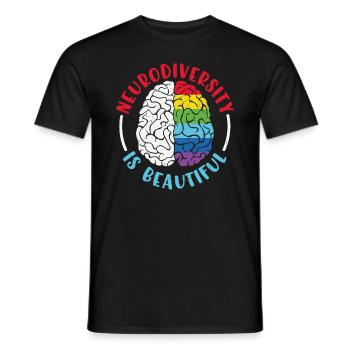 La neurodiversité est belle Neurodiversité Citations - T-shirt homme - noir - Devant - AI Model Male 178 light (178cm)