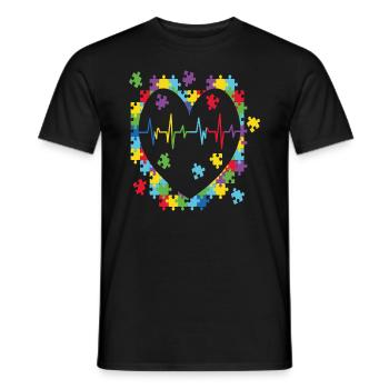 Autism Retro - Men's T-Shirt - black - Front - AI Model Male 178 light (178cm)