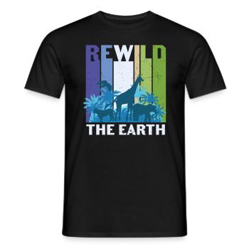 Rewild The Earth Wildlife Citations - T-shirt homme - noir - Devant - AI Model Male 178 light (178cm)