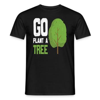 Go Plant A Tree Forest Quotes - Men's T-Shirt - black - Front - AI Model Male 178 light (178cm)