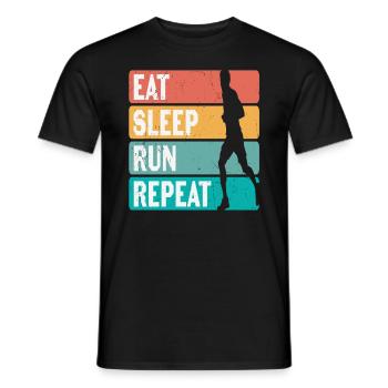 Manger Dormir Courir Répéter Les coureurs Motivation - T-shirt homme - noir - Devant - AI Model Male 178 light (178cm)