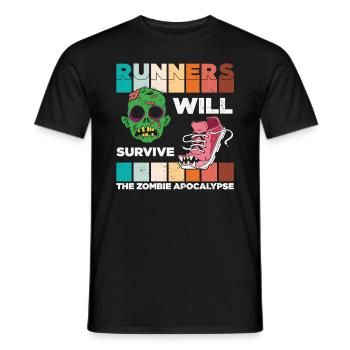 Les coureurs survivront au zombie Apocalypse Zombie - T-shirt homme - noir - Devant - AI Model Male 178 light (178cm)