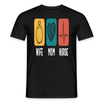 Ehefrau Mutter Krankenschwester Ermächtigung Zitate - Männer T-Shirt - Schwarz - Vorne - AI Model Male 178 light (178cm)