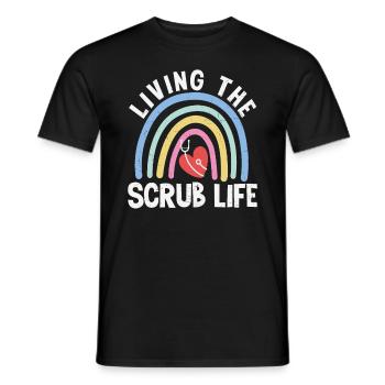 Living The Scrub Life Quotes - Men's T-Shirt - black - Front - AI Model Male 178 light (178cm)