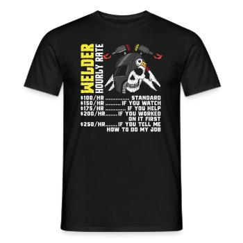 Welder Hourly Rate Cool Welder Retro - Men's T-Shirt - black - Front - AI Model Male 178 light (178cm)