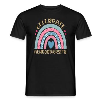 Celebrate Neurodiversity Neurodiversity Quotes - Men's T-Shirt - black - Front - AI Model Male 178 light (178cm)
