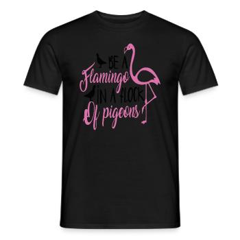 Soyez un flamant rose dans un troupeau de pigeons Motivant - T-shirt homme - noir - Devant - AI Model Male 178 light (178cm)