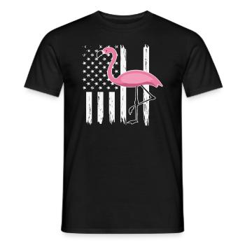 Flamingo Drapeau américain des États-Unis Rétro Vintage - T-shirt homme - noir - Devant - AI Model Male 178 light (178cm)