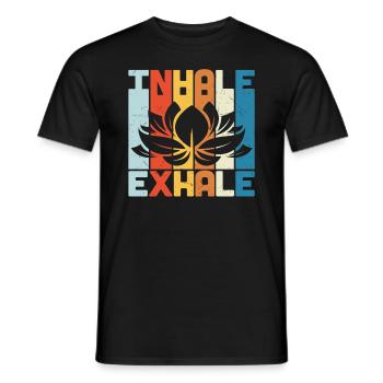 Inhale Exhale Yoga Rétro - T-shirt homme - noir - Devant - AI Model Male 178 light (178cm)