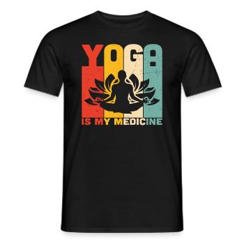 Yoga ist meine Medizin Yoga - Männer T-Shirt - Schwarz - Vorne - AI Model Male 178 light (178cm)