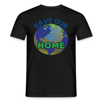 Sauvegardez notre support de protection de la terre à domicile - T-shirt homme - noir - Devant - AI Model Male 178 light (178cm)