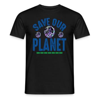 Save Our Planet Earth Protection Support - Männer T-Shirt - Schwarz - Vorne - AI Model Male 178 light (178cm)