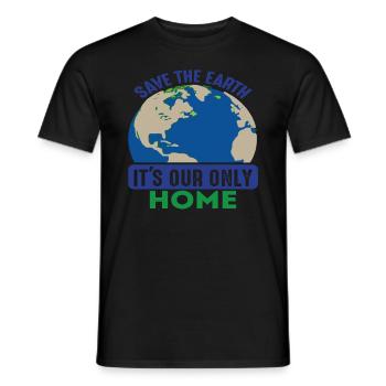 Sauvez la Terre C’est notre seule maison Terre Citations - T-shirt homme - noir - Devant - AI Model Male 178 light (178cm)
