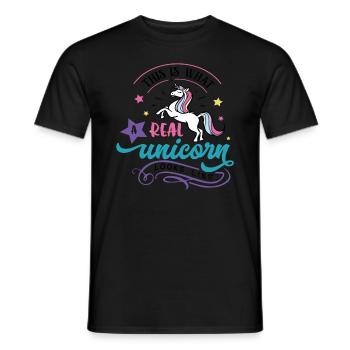This Is What Real Unicorns Look Like Coloured - Men's T-Shirt - black - Front - AI Model Male 178 light (178cm)
