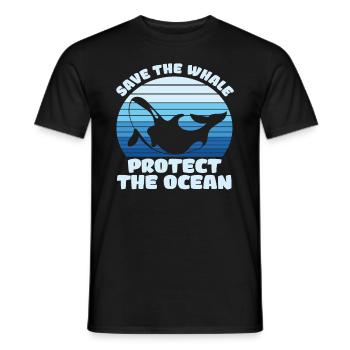 Rette den Wal Schütze den Ozean - Männer T-Shirt - Schwarz - Vorne - AI Model Male 178 light (178cm)