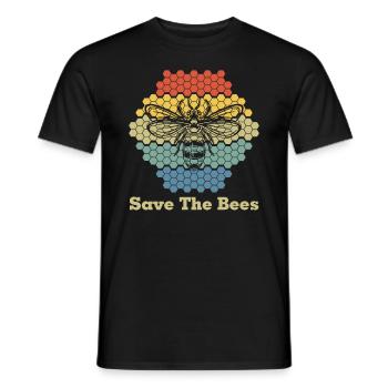 Rette die Bienen Retro - Männer T-Shirt - Schwarz - Vorne - AI Model Male 178 light (178cm)