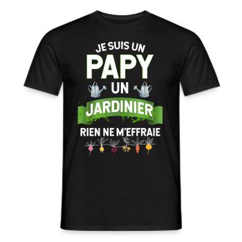 Papy Son Jardin C'est Le Meilleur Humour Jardinier - T-shirt homme - noir - Devant - AI Model Male 178 light (178cm)