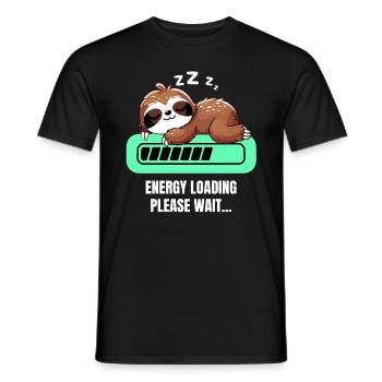 Sloth Sleep Shirt Chilling Cute Sleeping Cute - Men's T-Shirt - black - Front - AI Model Male 178 light (178cm)