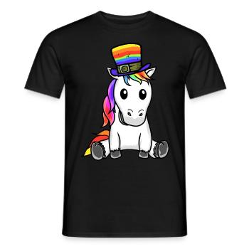 LGBT Arc-en-ciel Licorne Arc-en-ciel Drapeau Gay Pride - T-shirt homme - noir - Devant - AI Model Male 178 light (178cm)