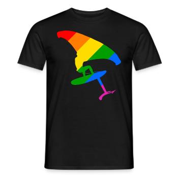 LGBTQ Pride Wingsurfing Design Gift - Men's T-Shirt - black - Front - AI Model Male 178 light (178cm)