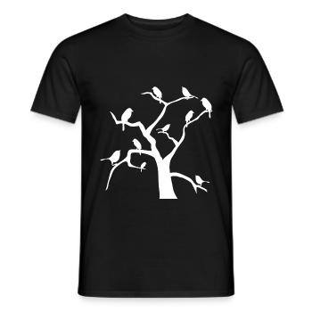 Voegel am Baum - Männer T-Shirt - Schwarz - Vorne - AI Model Male 178 light (178cm)