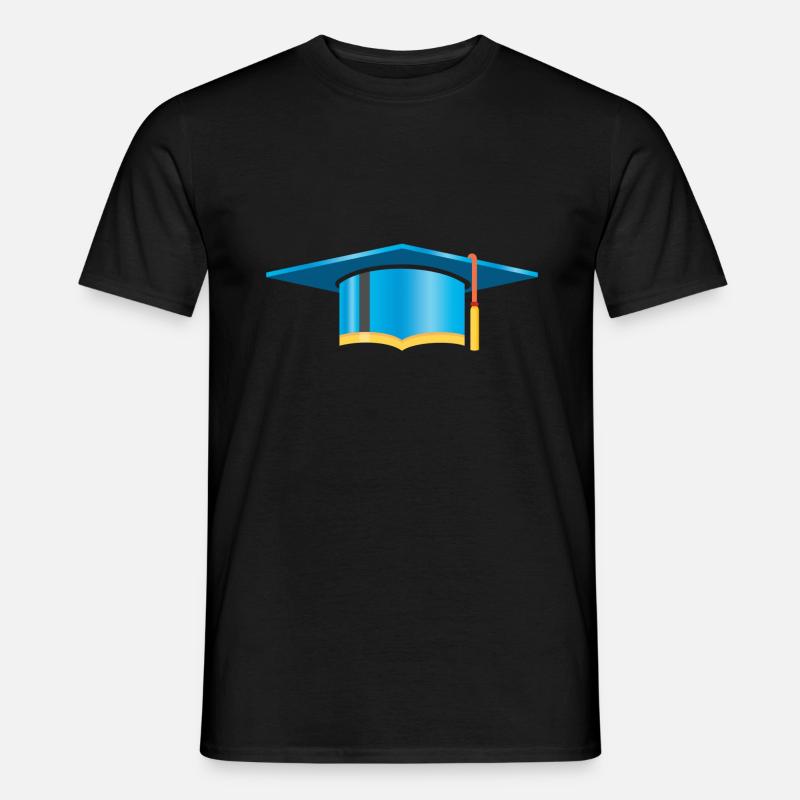 Doktorhut Abschluss Hut Mörtelbrett - Männer T-Shirt - Schwarz