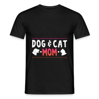 Dog and Cat Mom - Men's T-Shirt - black - Front - AI Model Male 178 light (178cm)