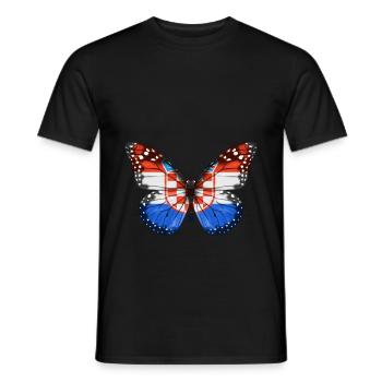 Butterfly Flag Of Croatia - Men's T-Shirt - black - Front - AI Model Male 178 light (178cm)