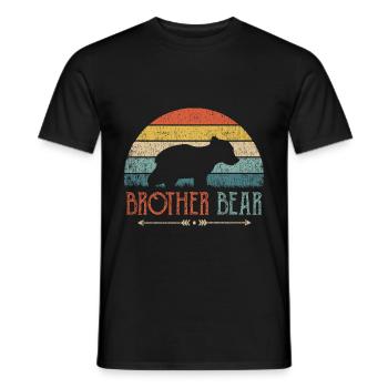 Frère ours frère de soeur cadeau garçon garçons - T-shirt homme - noir - Devant - AI Model Male 178 light (178cm)