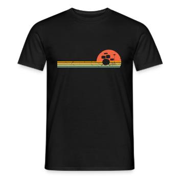 Schlagzeug Retro Drummer Vintage Streifen - Männer T-Shirt - Schwarz - Vorne - AI Model Male 178 light (178cm)