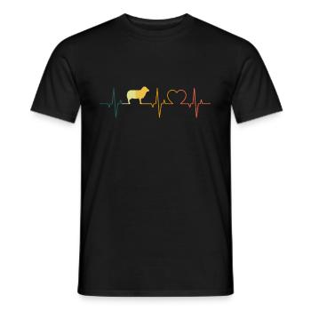 Schaf Herzschlag Retro Schafe Landwirt Hirte - Männer T-Shirt - Schwarz - Vorne - AI Model Male 178 light (178cm)