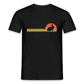 Retro Rabbit Vintage Pet Rabbit Rabbit - Men's T-Shirt - black - Front - AI Model Male 178 light (178cm)