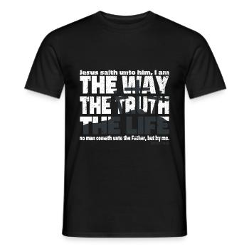 Jésus Christ le chemin de la vérité et la vie - T-shirt homme - noir - Devant - AI Model Male 178 light (178cm)