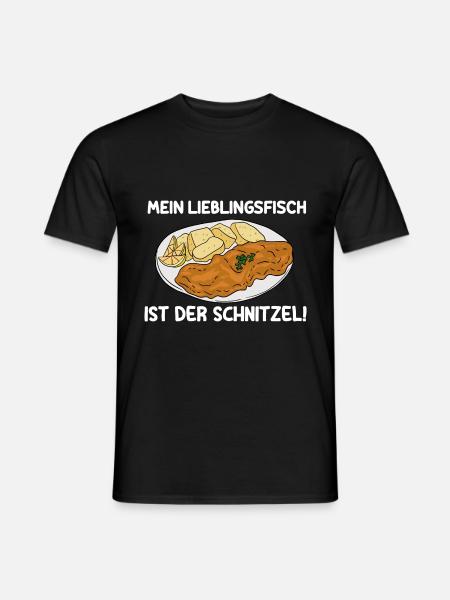 Mein Lieblingsfisch Ist der Schnitzel - Männer T-Shirt - Schwarz