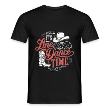 Danse en ligne Time Danse en ligne Il est temps de danser - T-shirt homme - noir - Devant - AI Model Male 178 light (178cm)