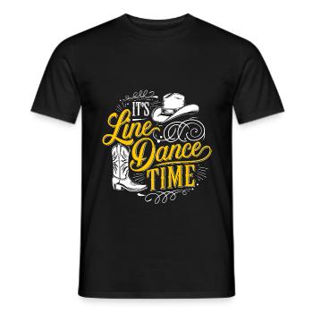 Danse en ligne Time Danse en ligne Il est temps de danser - T-shirt homme - noir - Devant - AI Model Male 178 light (178cm)