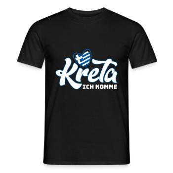 Kreta ich komme Griechenland Urlaub - Männer T-Shirt - Schwarz - Vorne - AI Model Male 178 light (178cm)
