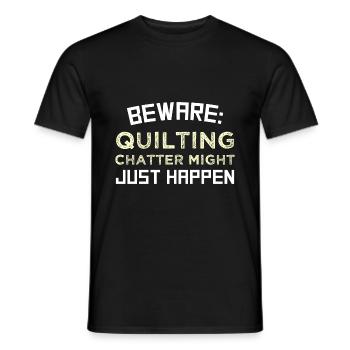 Beware: Quilting chatter might just happen - Männer T-Shirt - Schwarz - Vorne - AI Model Male 178 light (178cm)