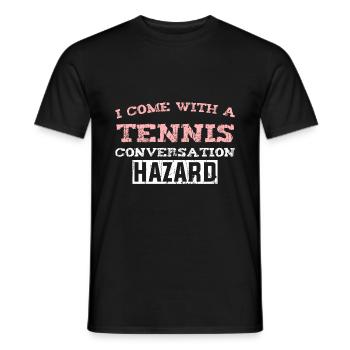 I come with a Tennis conversation - Männer T-Shirt - Schwarz - Vorne - AI Model Male 178 light (178cm)