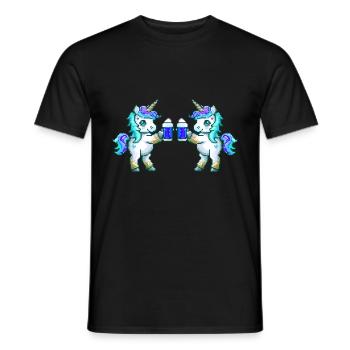 Einhorn Team Bier Party - Männer T-Shirt - Schwarz - Vorne - AI Model Male 178 light (178cm)