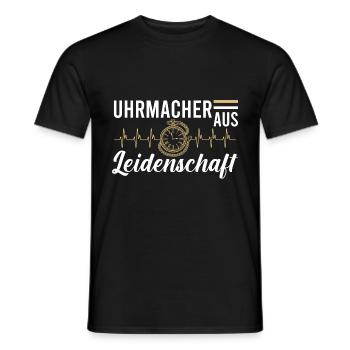 Uhrmacher aus Leidenschaft Uhr Herzschlag - Männer T-Shirt - Schwarz - Vorne - AI Model Male 178 light (178cm)