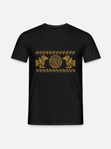 Mystische Zeichen Masken Figuren und Muster - Männer T-Shirt - Schwarz