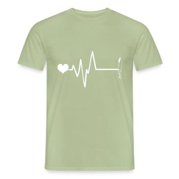 Messer Icon Puls Herzschlag - Männer T-Shirt - Sage - Vorne - AI Model Male 178 light (178cm)