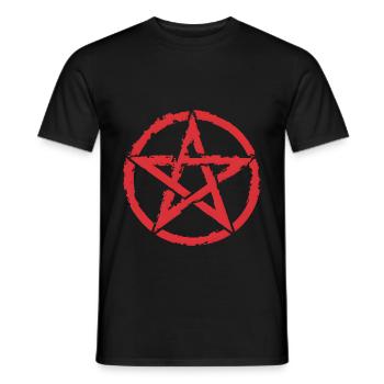 Pentagram for Atheists and Satanists or Goths - Men's T-Shirt - black - Front - AI Model Male 178 light (178cm)